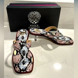 Vince Camuto, Pastel Multi Kitten Heeled Sandal, 7